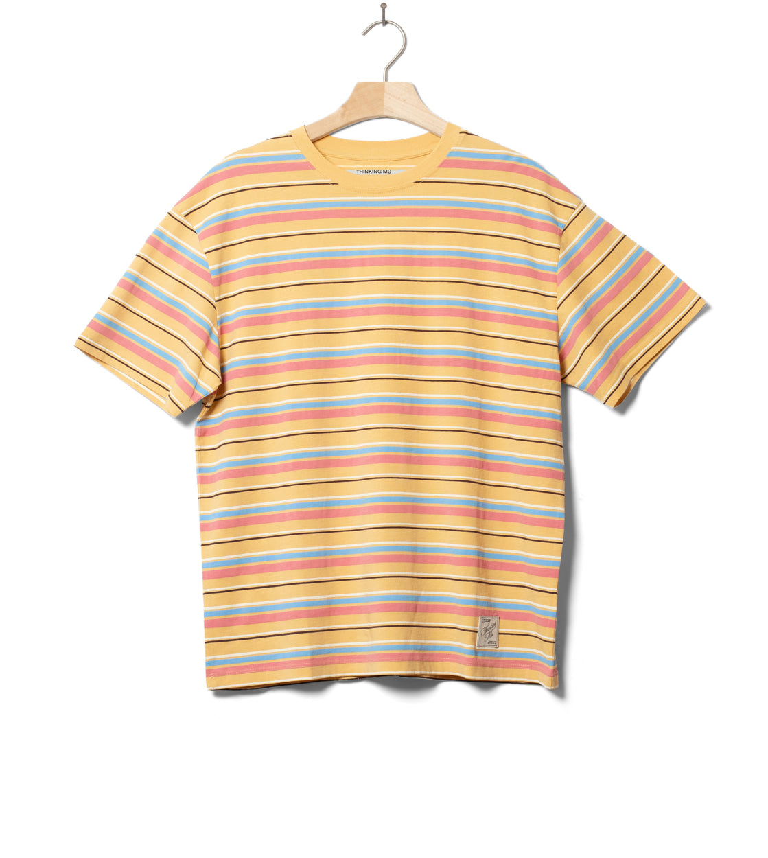 Thinking Mu T-Shirt Aaron yellow funky stripes sahara