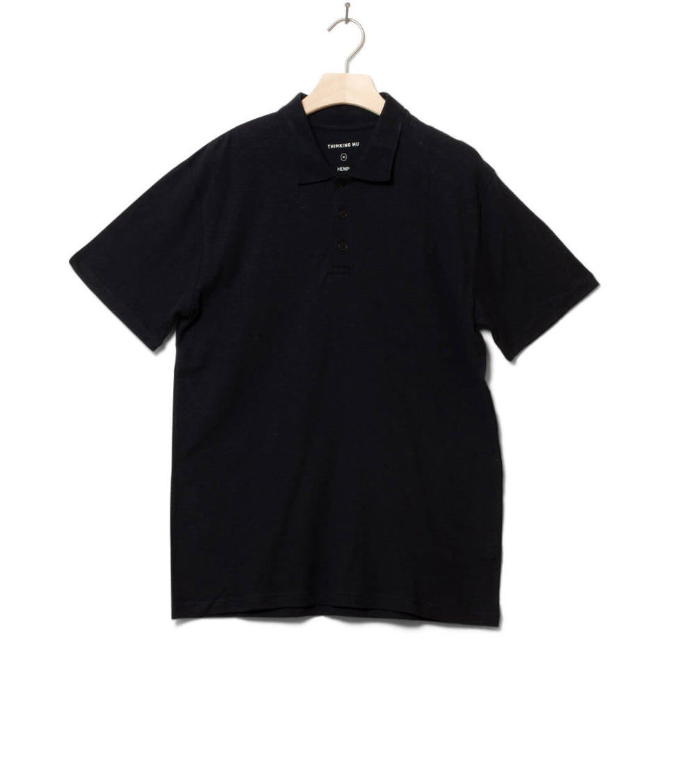 Thinking Mu T-Shirt Polo Hemp black