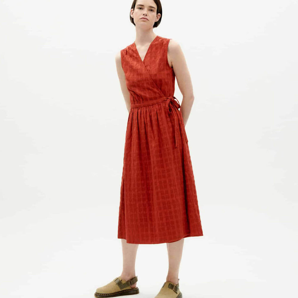 Thinking Mu W Dress Amapola red orangered cuadrito