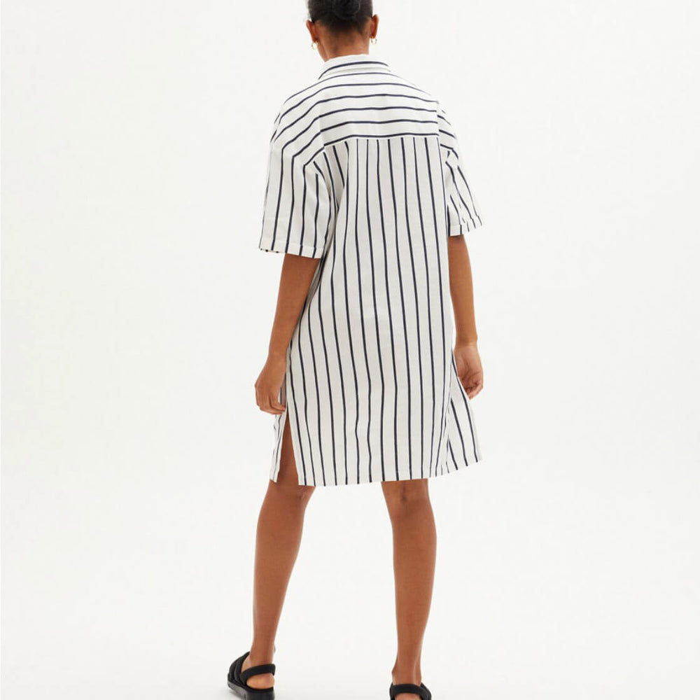 
                      
                        Thinking Mu W Dress Amber white stripped
                      
                    