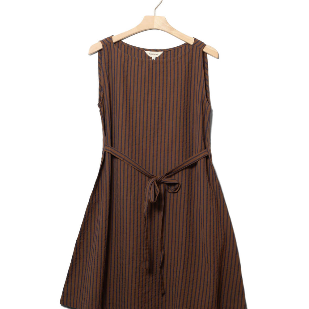 Thinking Mu W Dress Cecile brown stripes