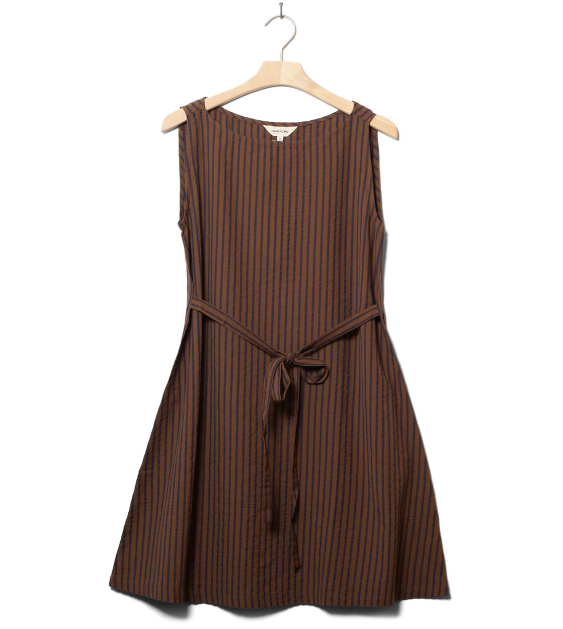 Thinking Mu W Dress Cecile brown stripes