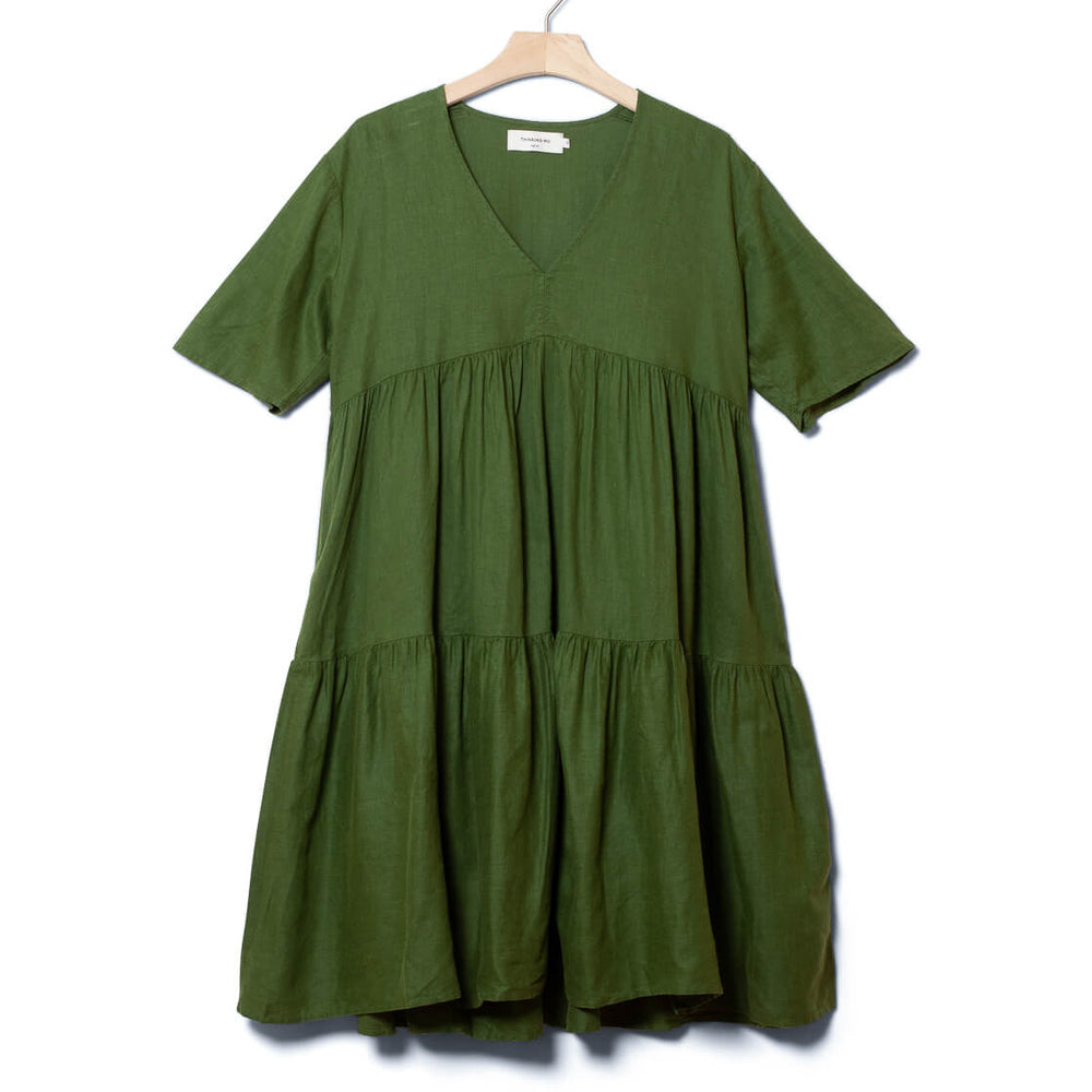 Thinking Mu W Dress Fresia Hemp green