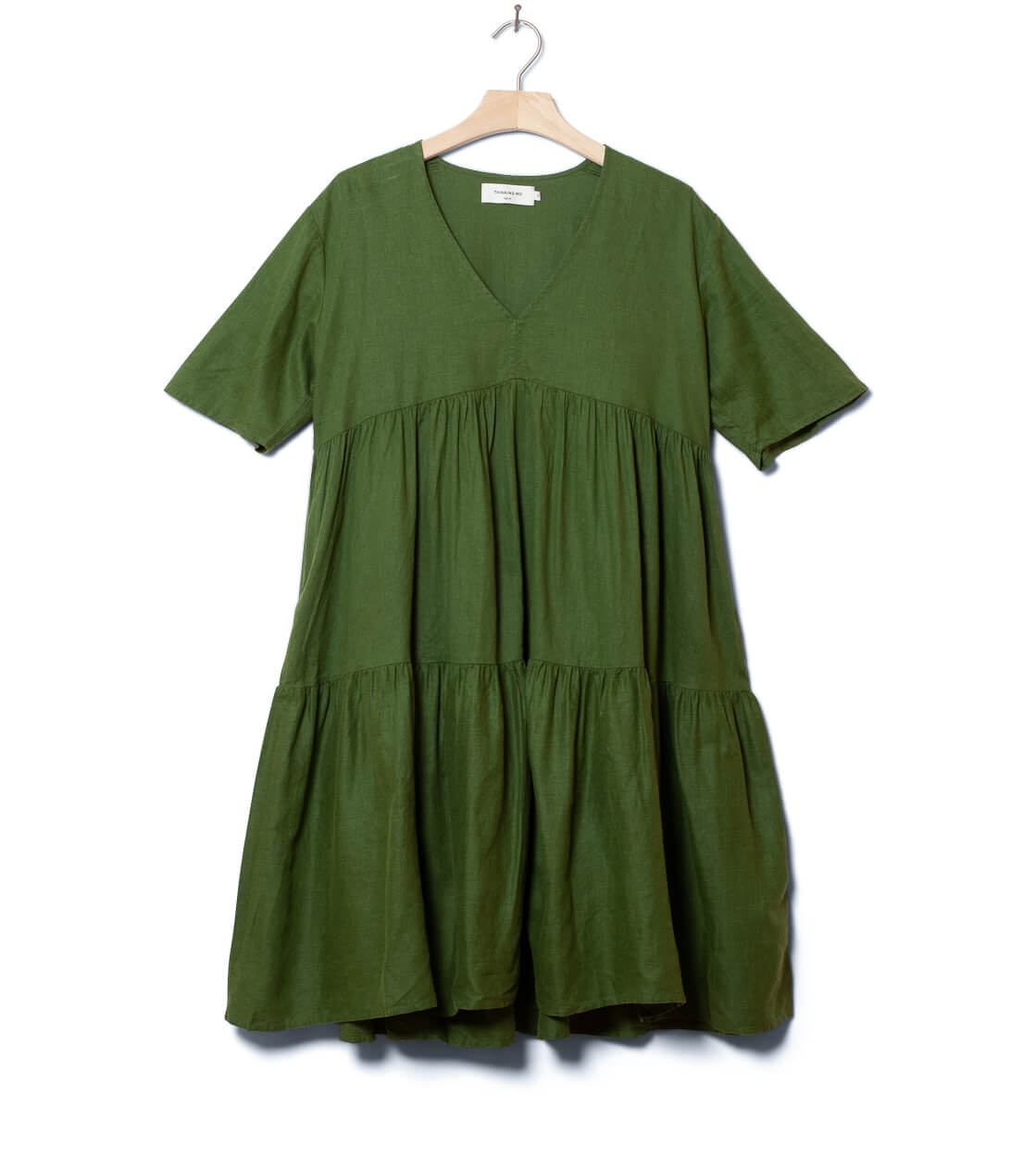 Thinking Mu W Dress Fresia Hemp green