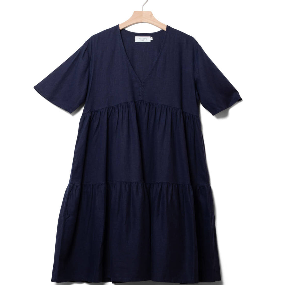 Thinking Mu W Dress Fresia blue navy