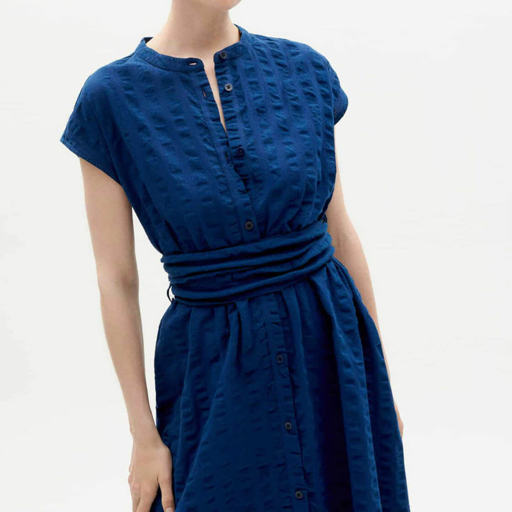 
                      
                        Thinking Mu W Dress Gretel Seersucker blue navy big
                      
                    