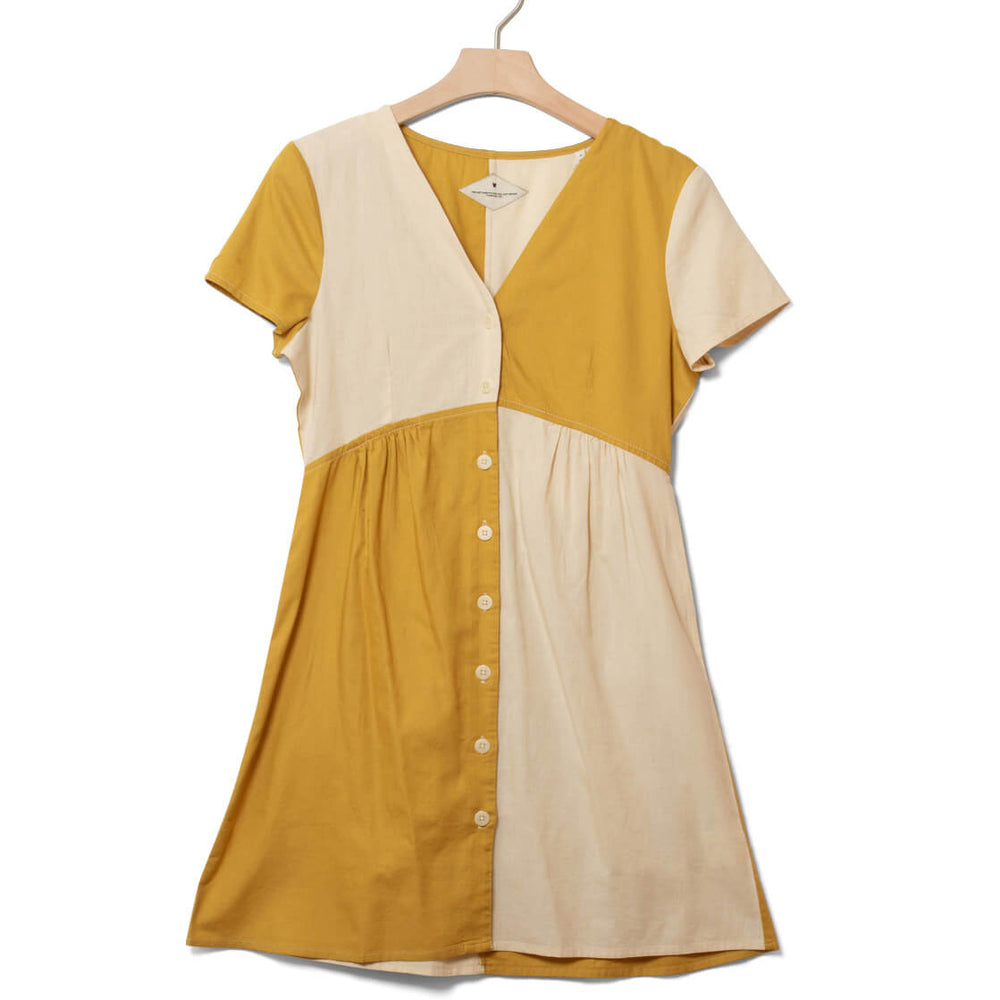 Thinking Mu W Dress Hebe yellow ambar patched