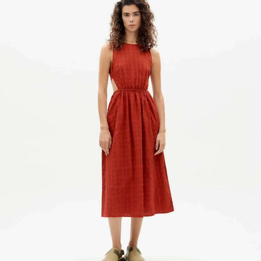 Thinking Mu W Dress Kin red orangered cuadrito