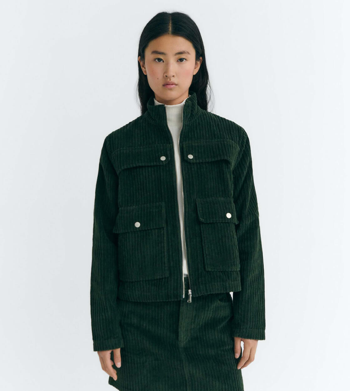 Thinking Mu W Jacket Celia green bottle corduroy