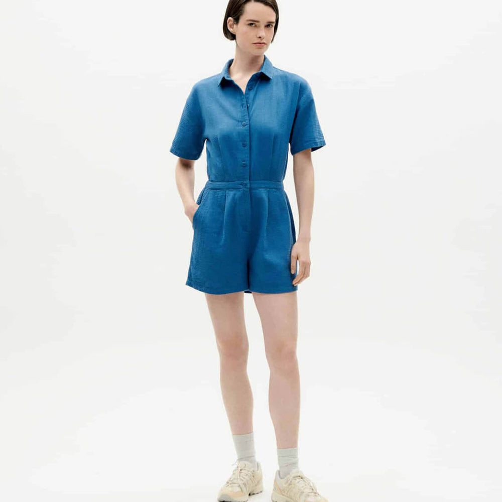 Thinking Mu W Jumpsuit Agata blue dark heritage loop