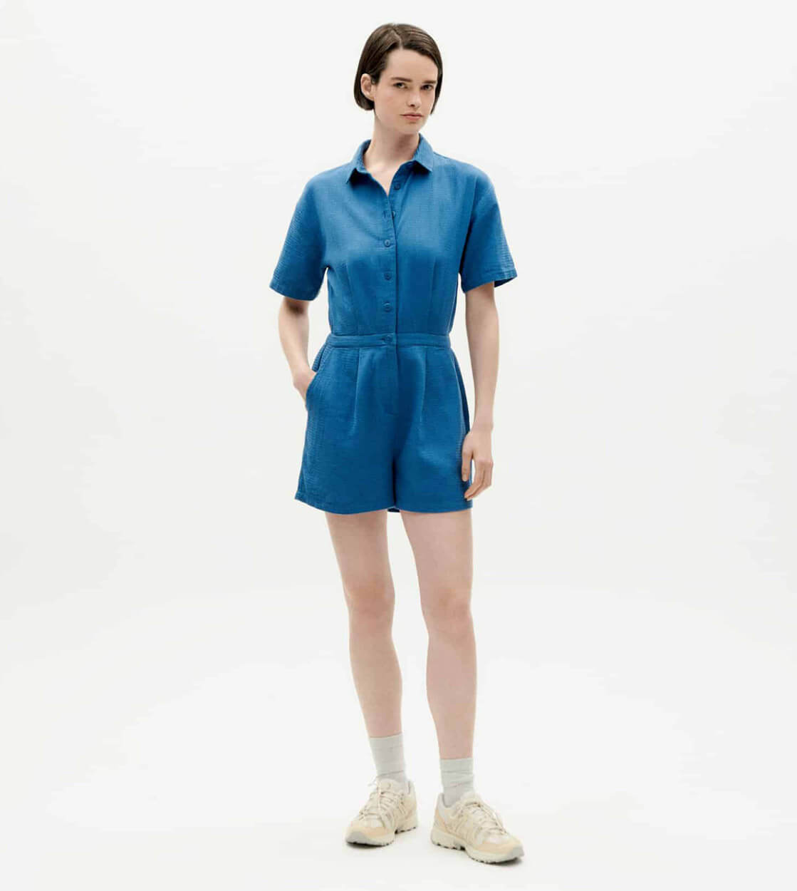 Thinking Mu W Jumpsuit Agata blue dark heritage loop