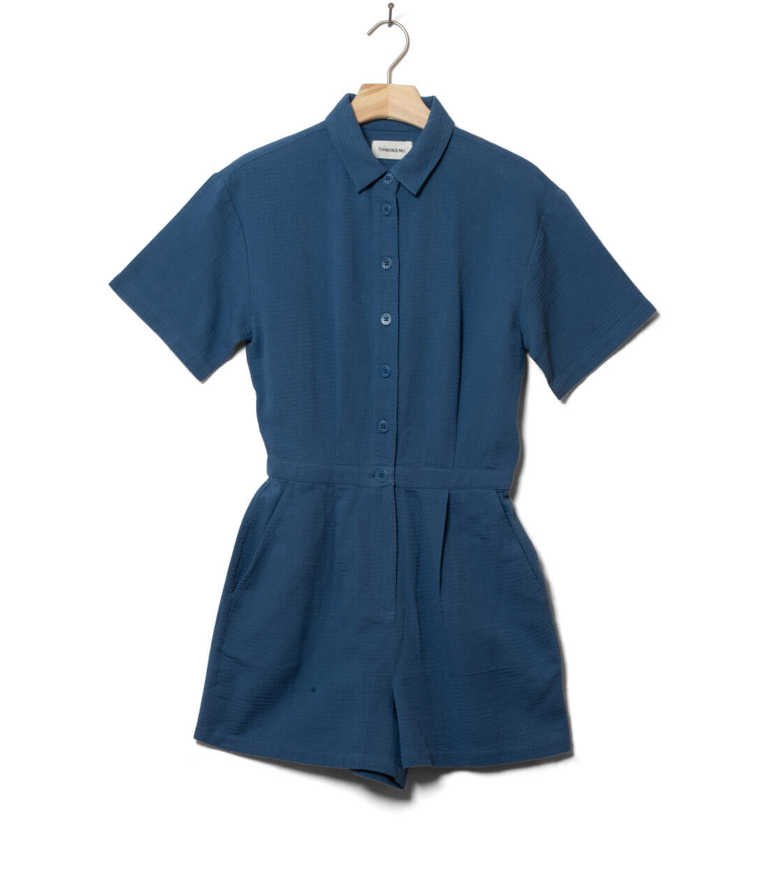 Thinking Mu W Jumpsuit Agata blue dark heritage loop