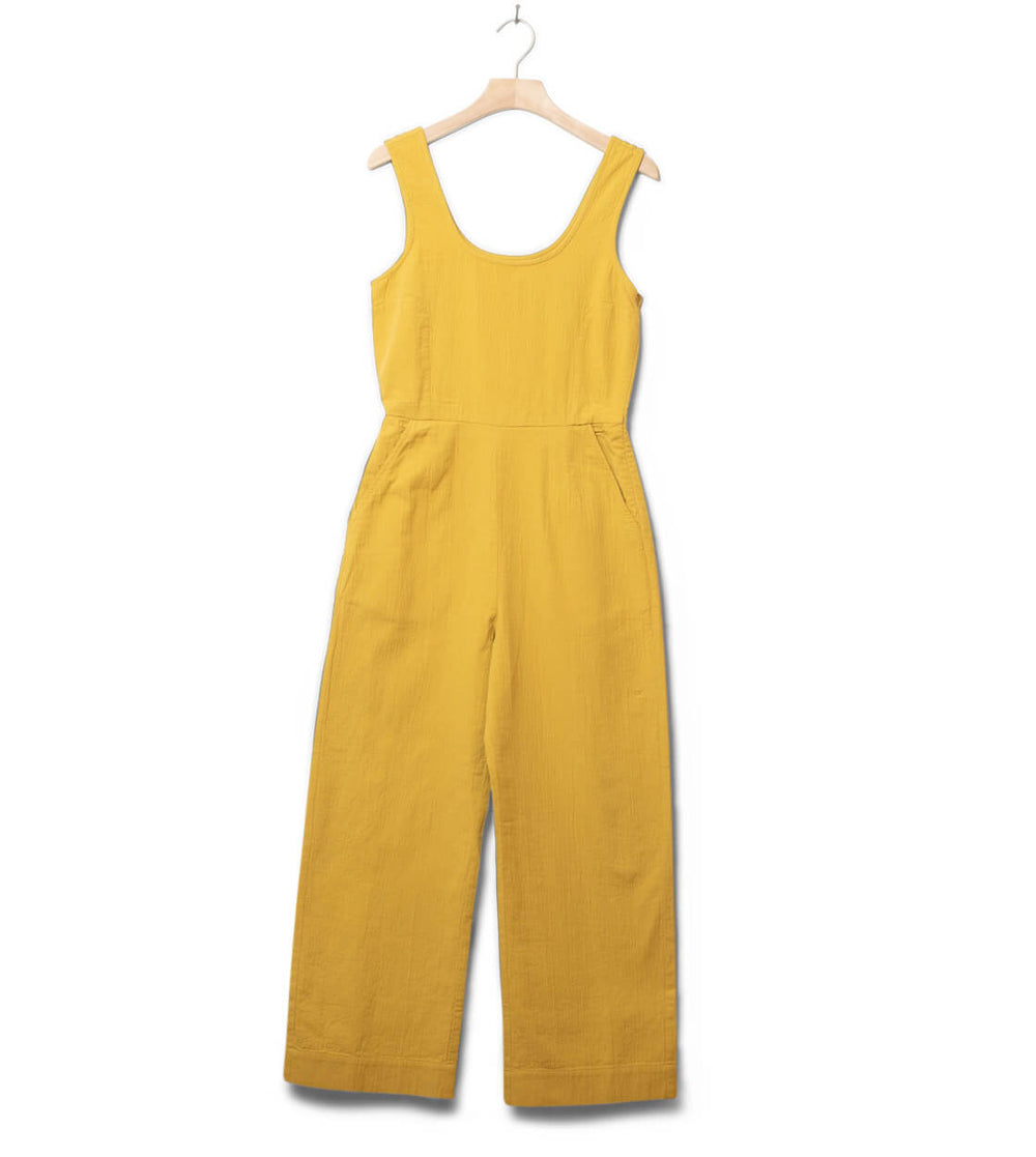 Thinking Mu W Jumpsuit Rafflesia yellow ambar crinkled