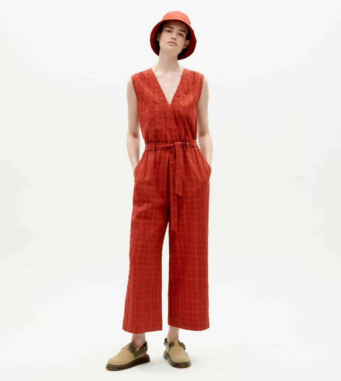 Thinking Mu W Jumpsuit Winona red orangered cuadrito