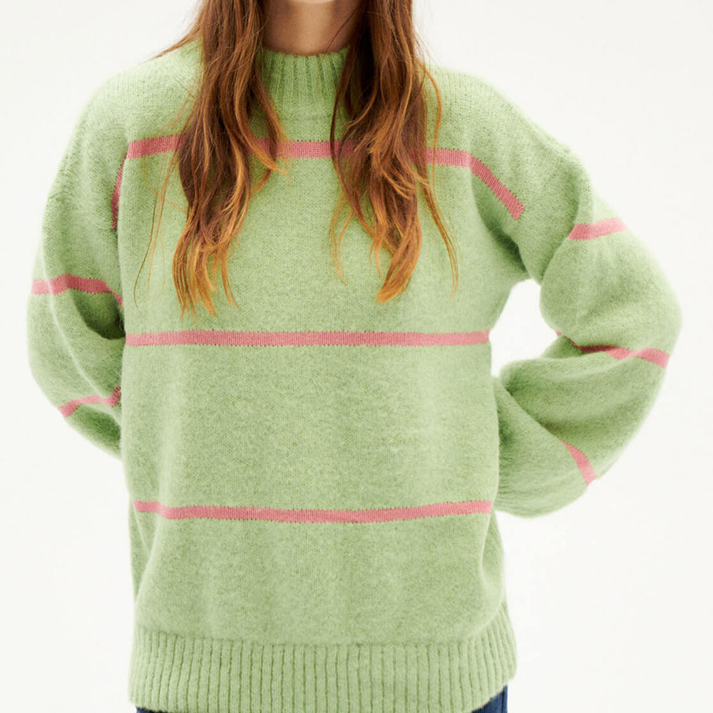 Thinking Mu W Knit Madi Stripes green parrot