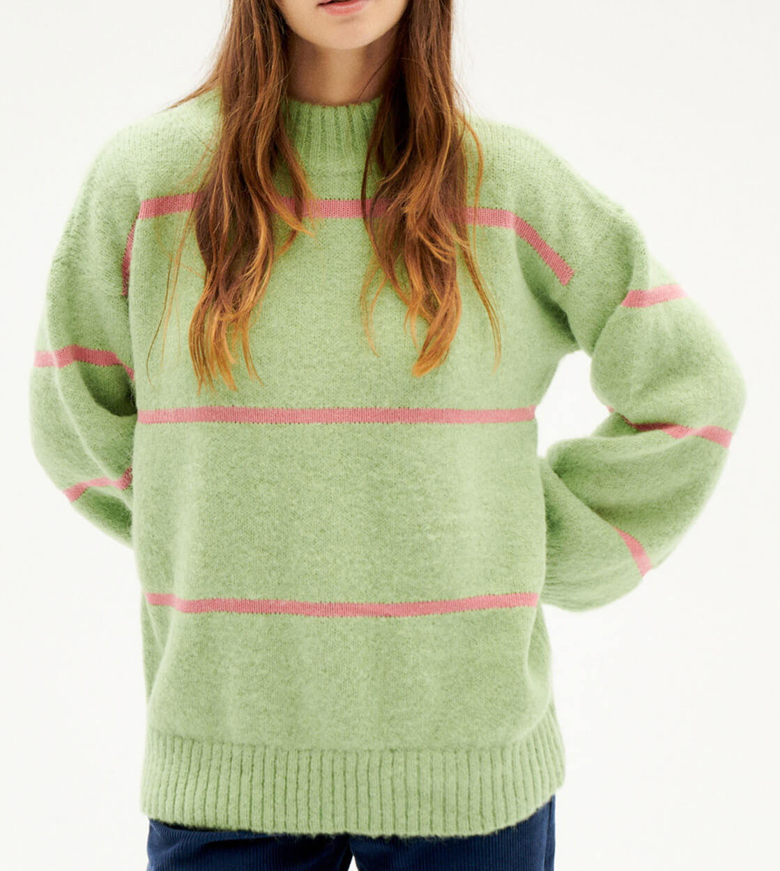 Thinking Mu W Knit Madi Stripes green parrot