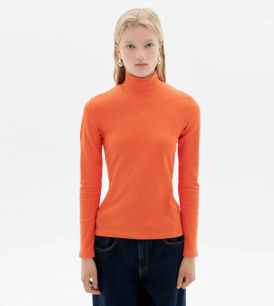 Thinking Mu W Longsleeve Aine Hemp orange apricot