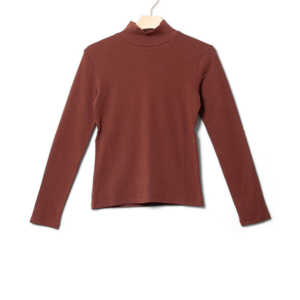 Thinking Mu W Longsleeve Aine Rib brown coffee