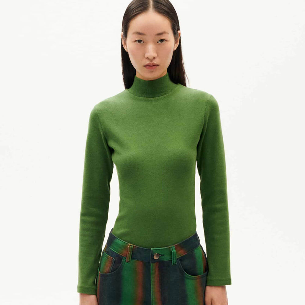 Thinking Mu W Longsleeve Aine green garden rib