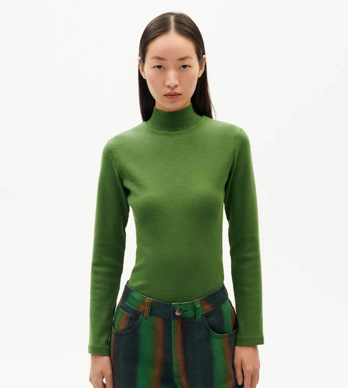 Thinking Mu W Longsleeve Aine green garden rib