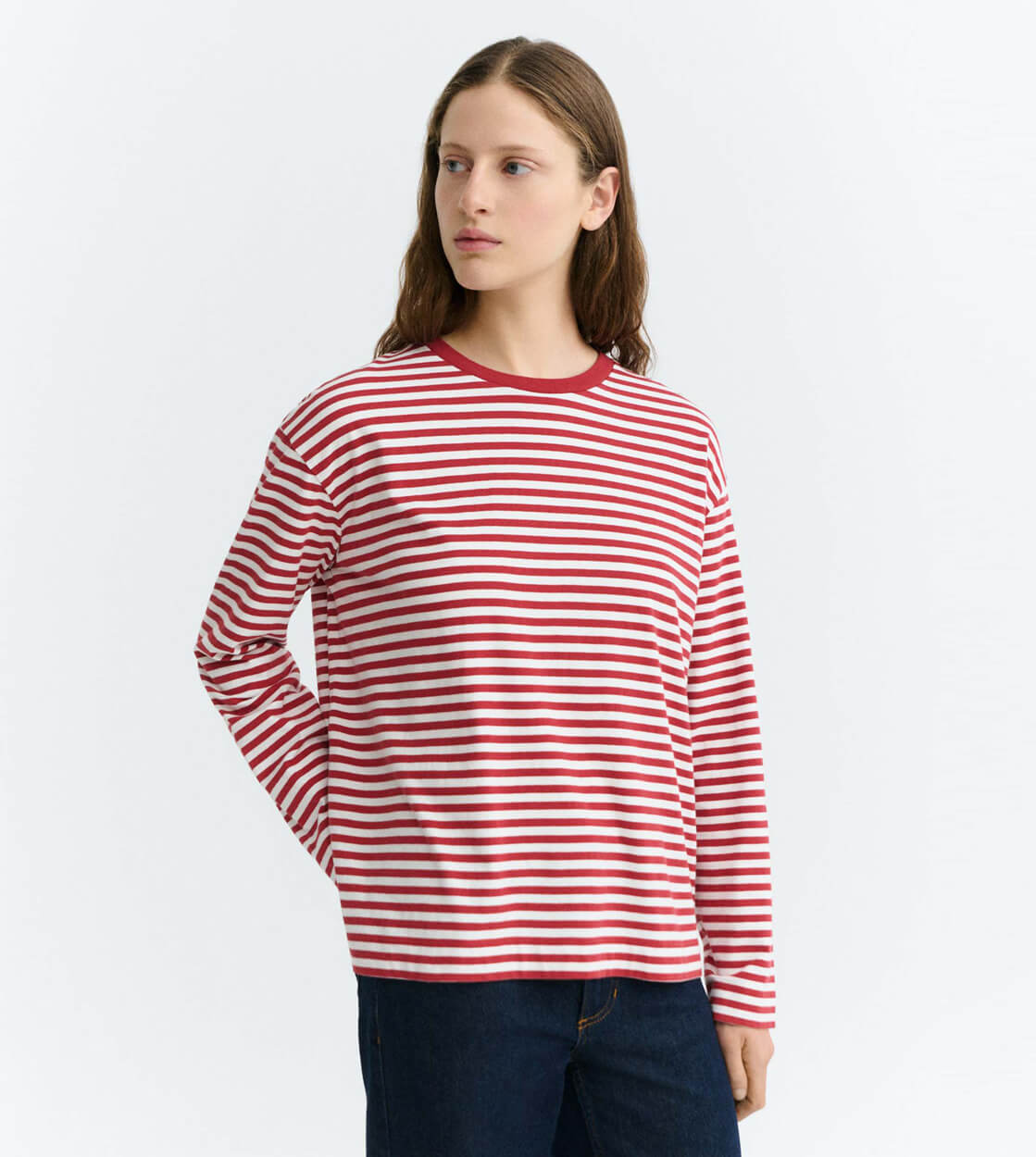 Thinking Mu W Longsleeve Emily red milly yarn dyed