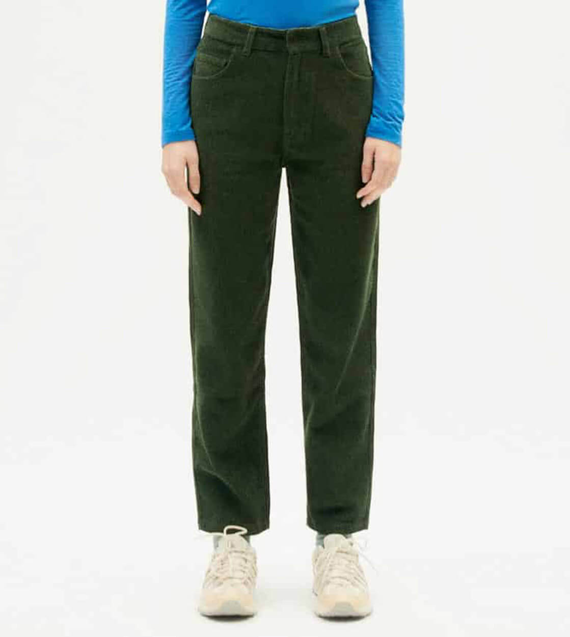 Thinking Mu W Pants Nele Corduroy green bottle