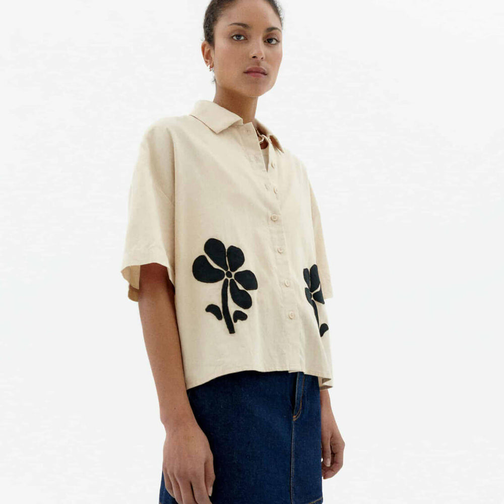 Thinking Mu W Shirt Anna beige marygold