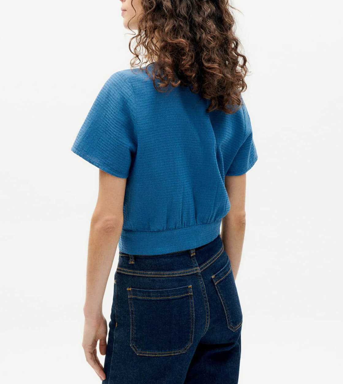 Thinking Mu W Shirt Celina blue dark heritage loop