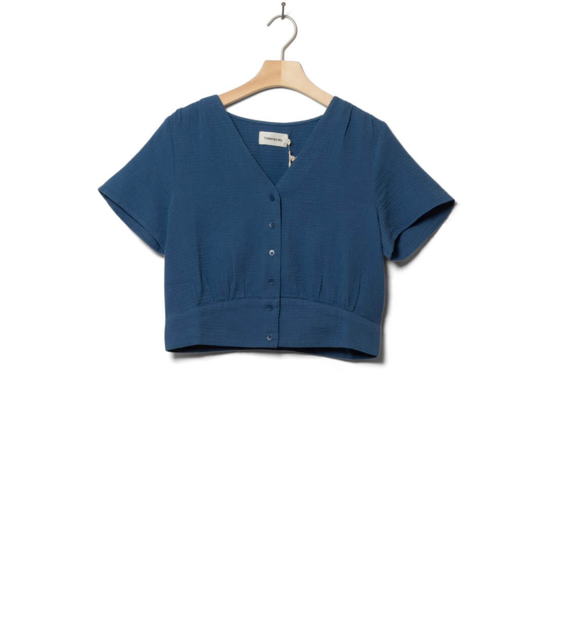 Thinking Mu W Shirt Celina blue dark heritage loop
