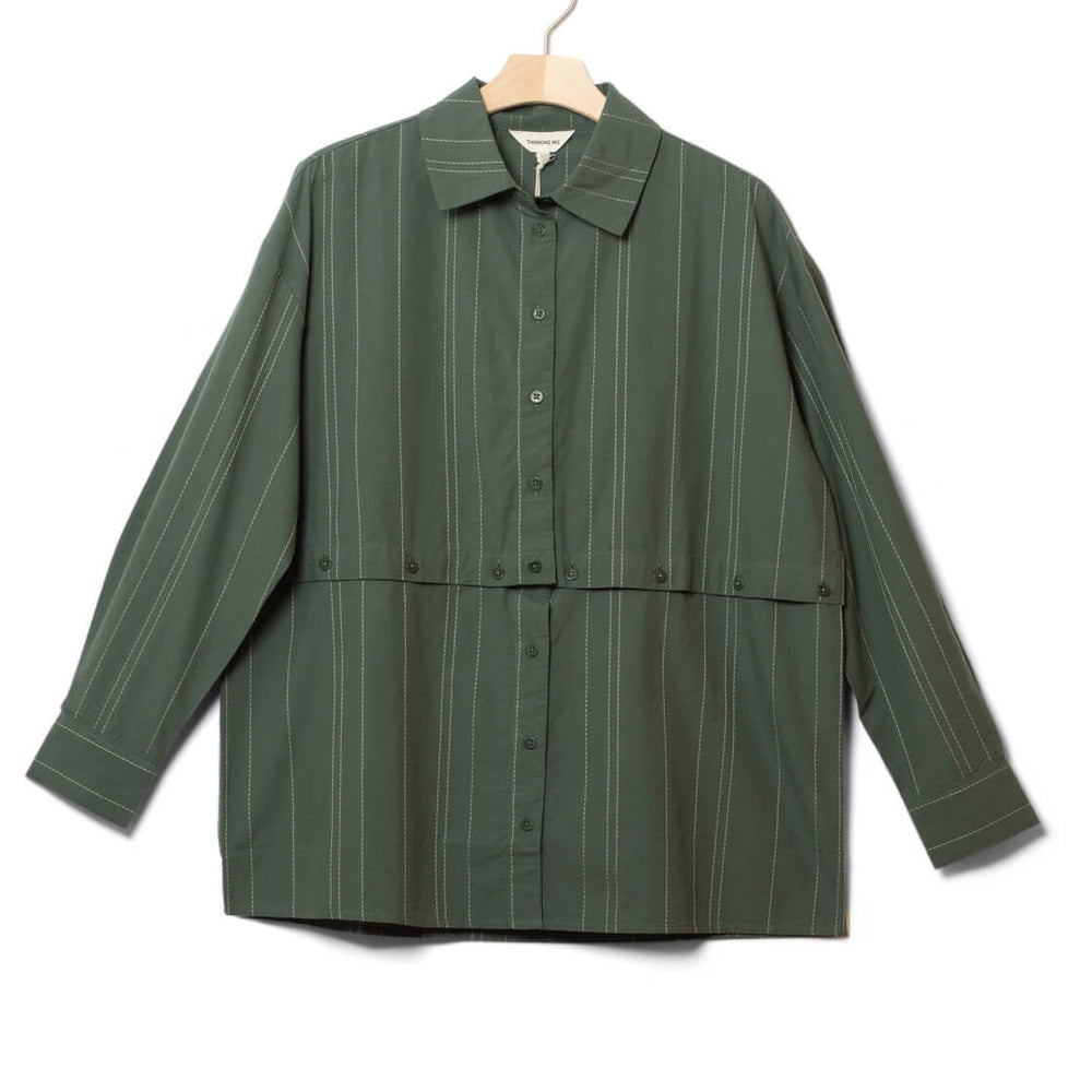 Thinking Mu W Shirt Nataly green dark eucaliptus