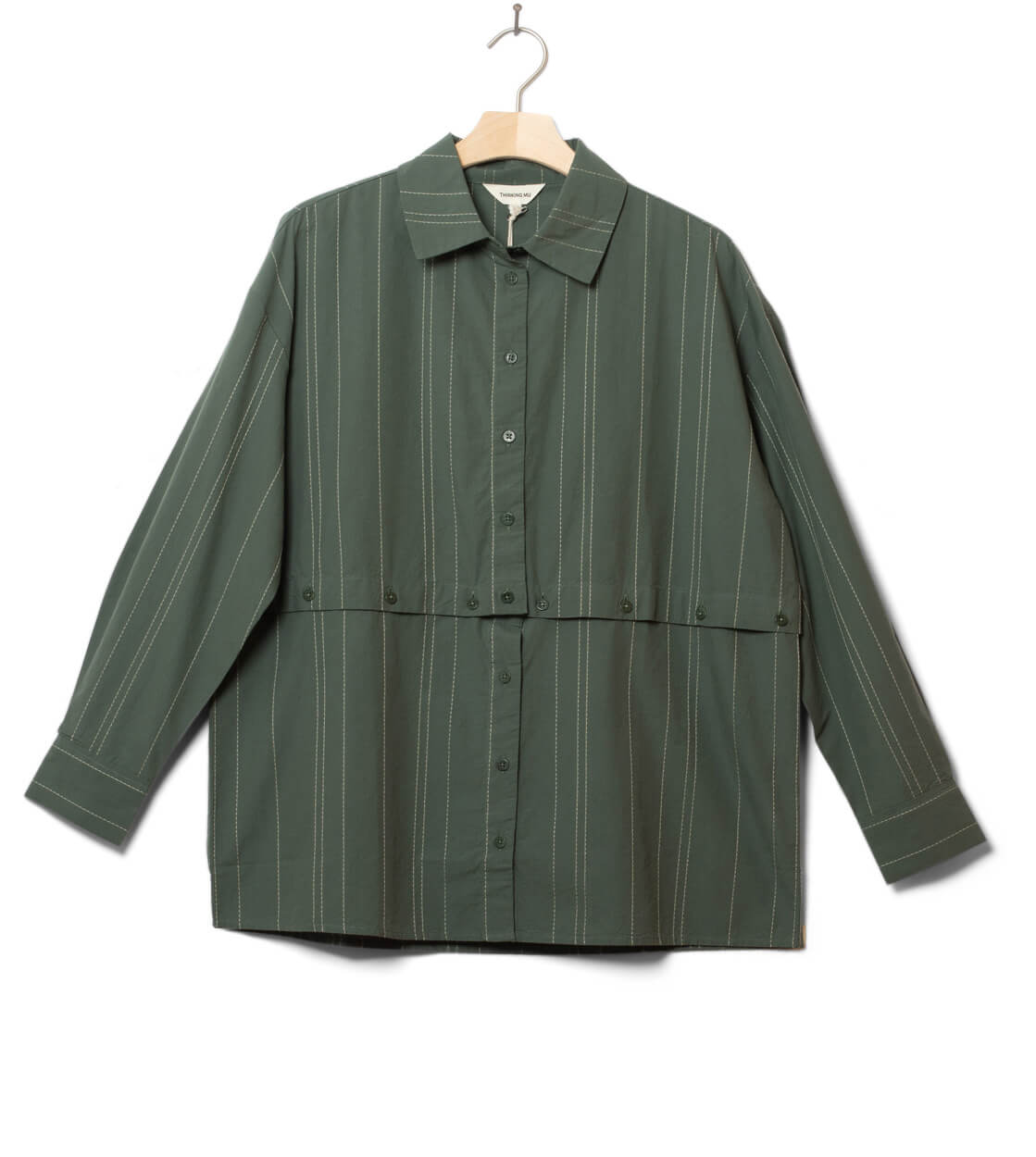 Thinking Mu W Shirt Nataly green dark eucaliptus
