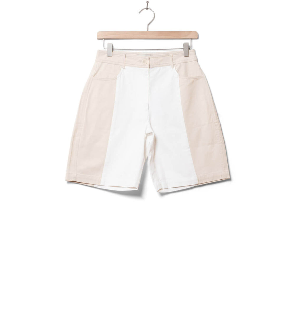 Thinking Mu W Shorts Jasmine beige patched