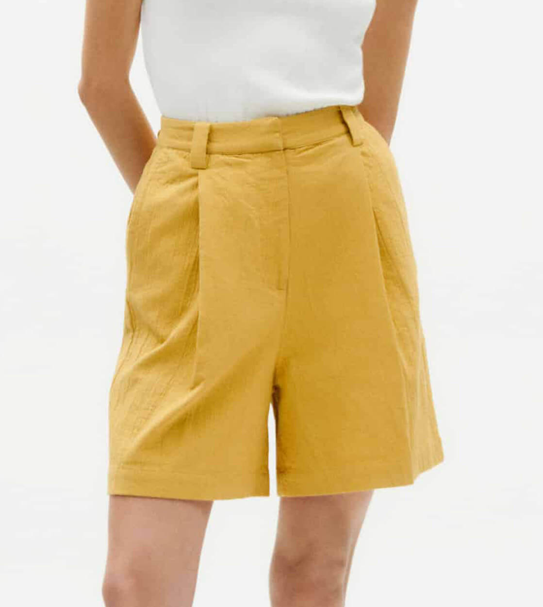 Thinking Mu W Shorts Lia yellow ambar crinkled