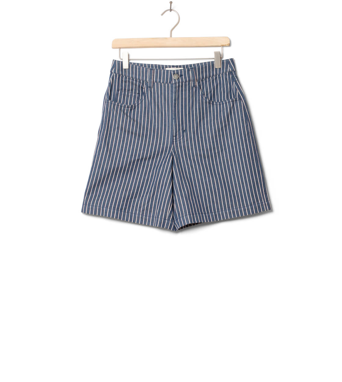 Thinking Mu W Shorts Luisa blue railway stripes