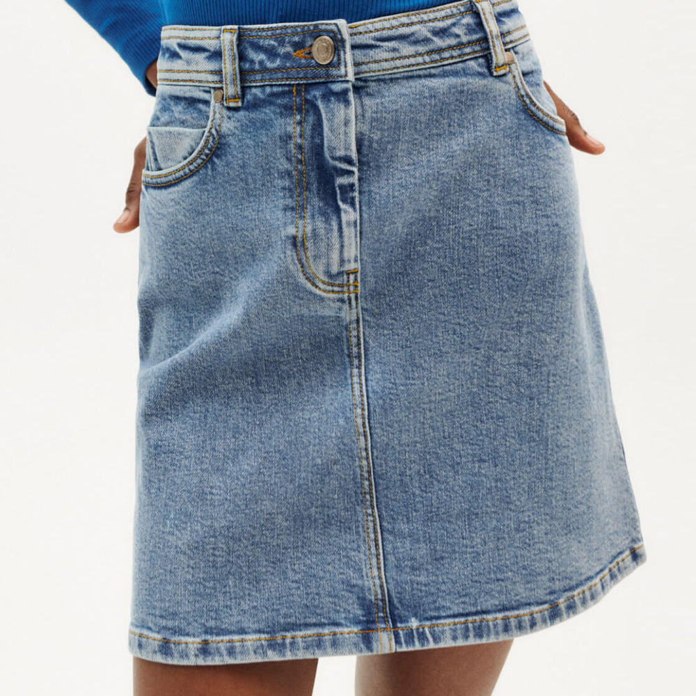 Thinking Mu W Skirt Marsha Denim blue light clean