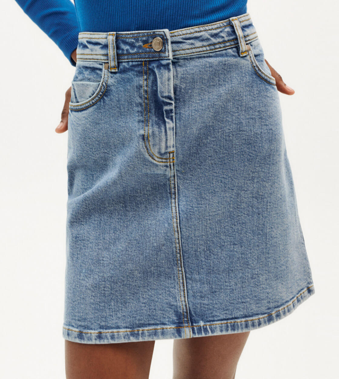 Thinking Mu W Skirt Marsha Denim blue light clean