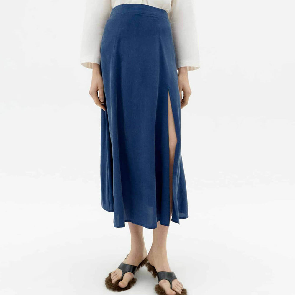 Thinking Mu W Skirt Tora blue cobalt