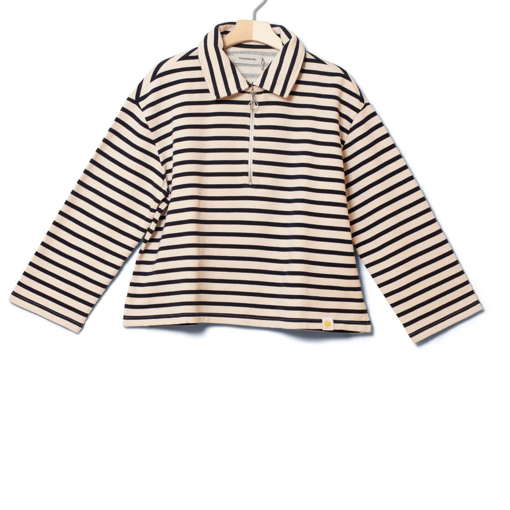 
                      
                        Thinking Mu W Sweater Chelsea blue navy stripes
                      
                    