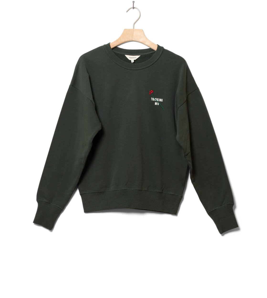 Thinking Mu W Sweater Jodie green flower TM bottle