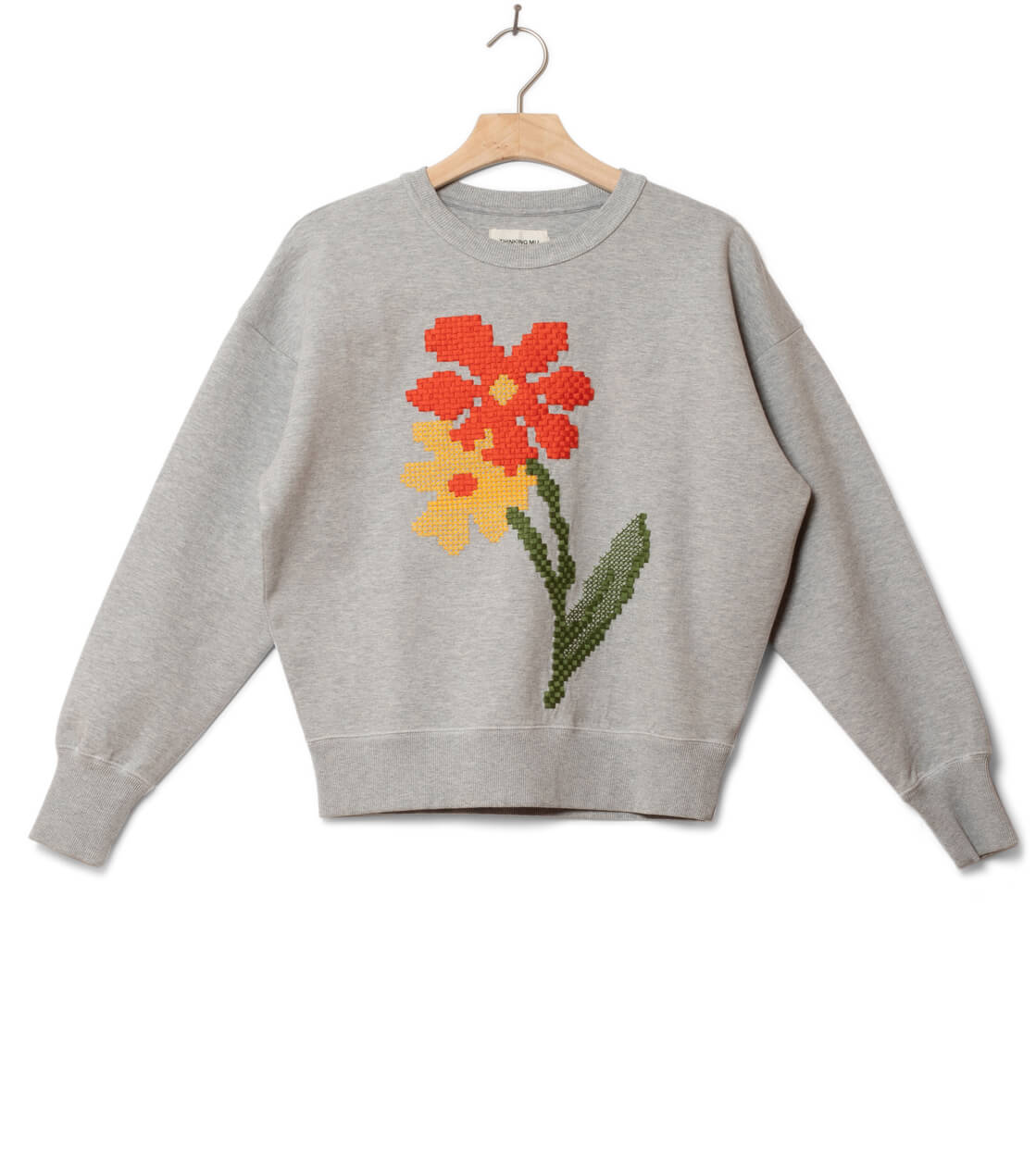 Thinking Mu W Sweater Jodie grey poppy