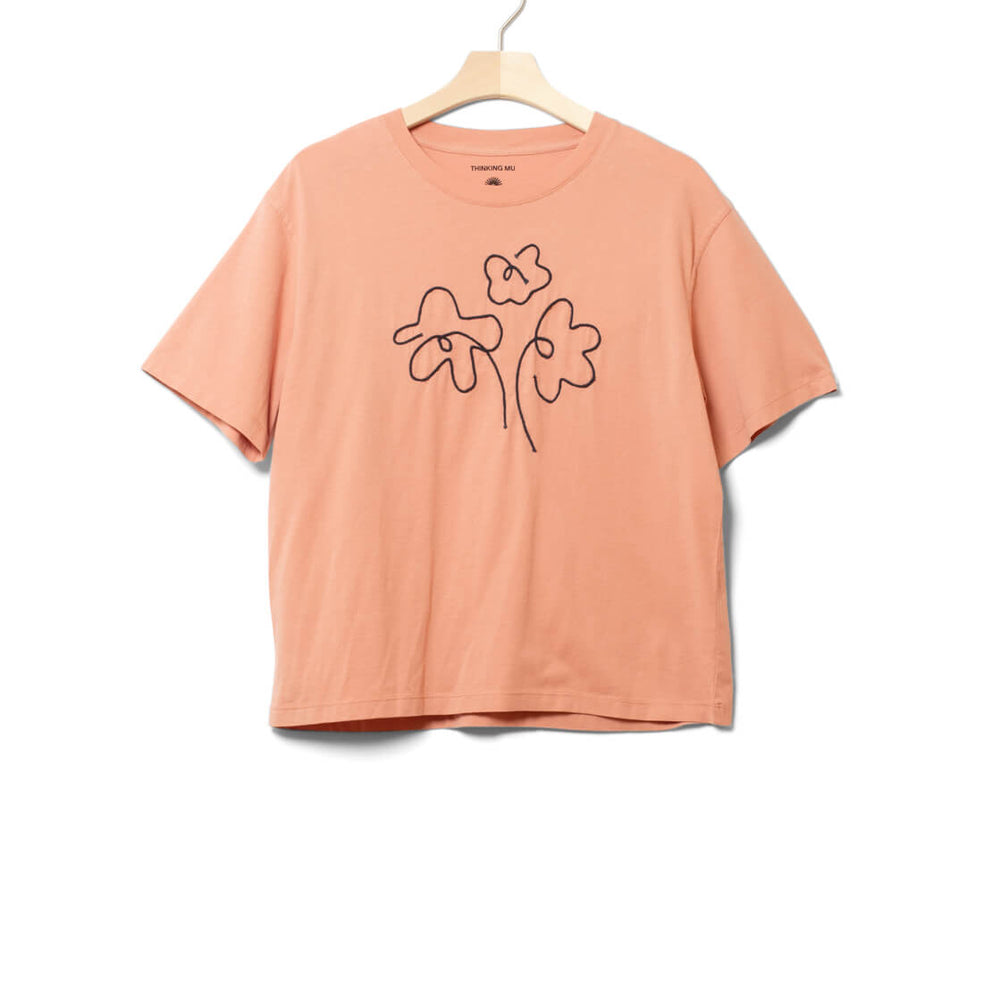 Thinking Mu W T-Shirt Lucia pink flower rope