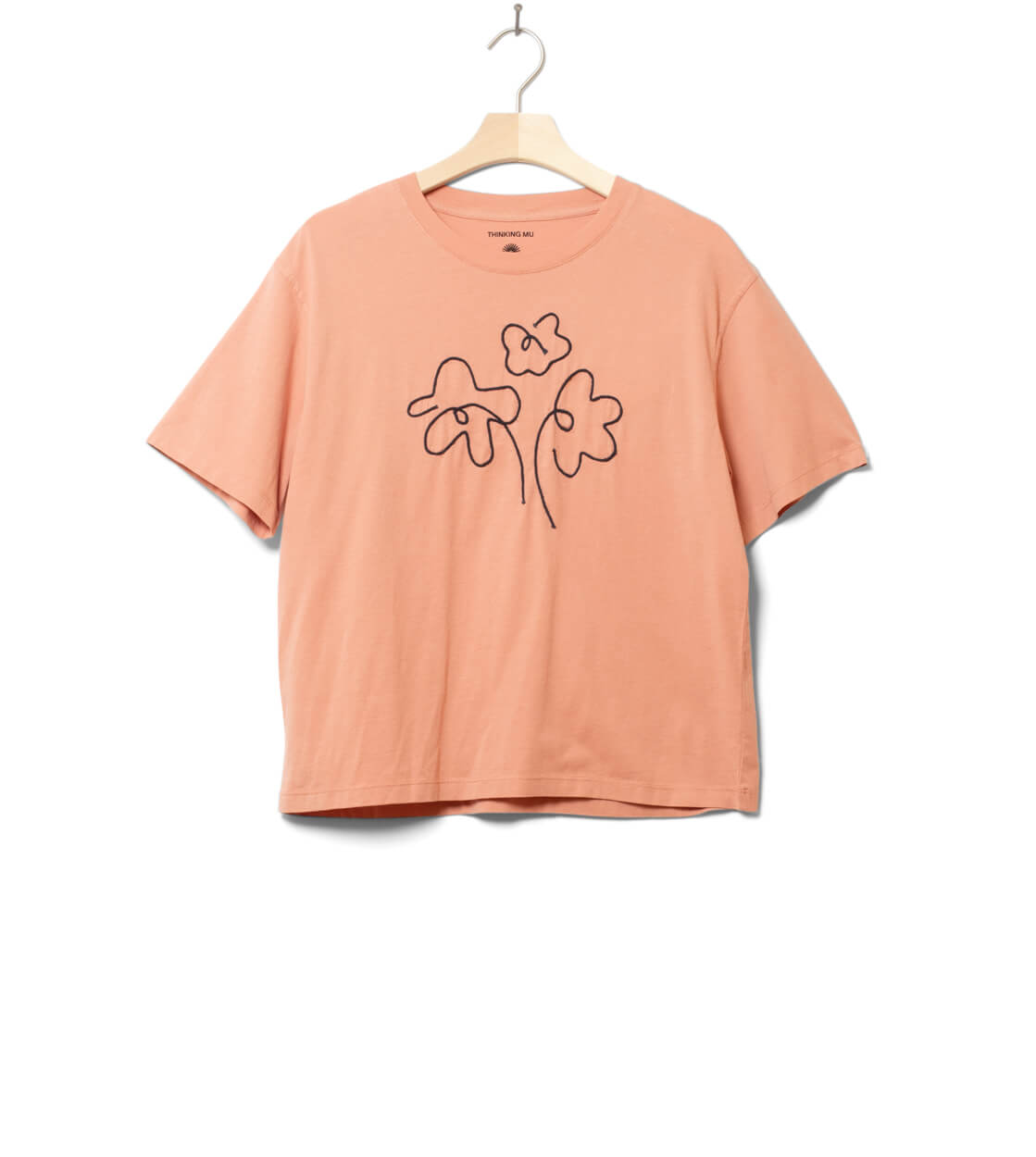Thinking Mu W T-Shirt Lucia pink flower rope
