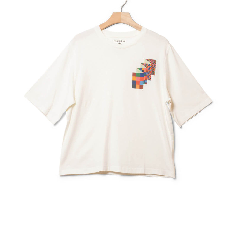 Thinking Mu W T-Shirt Lucia white grid