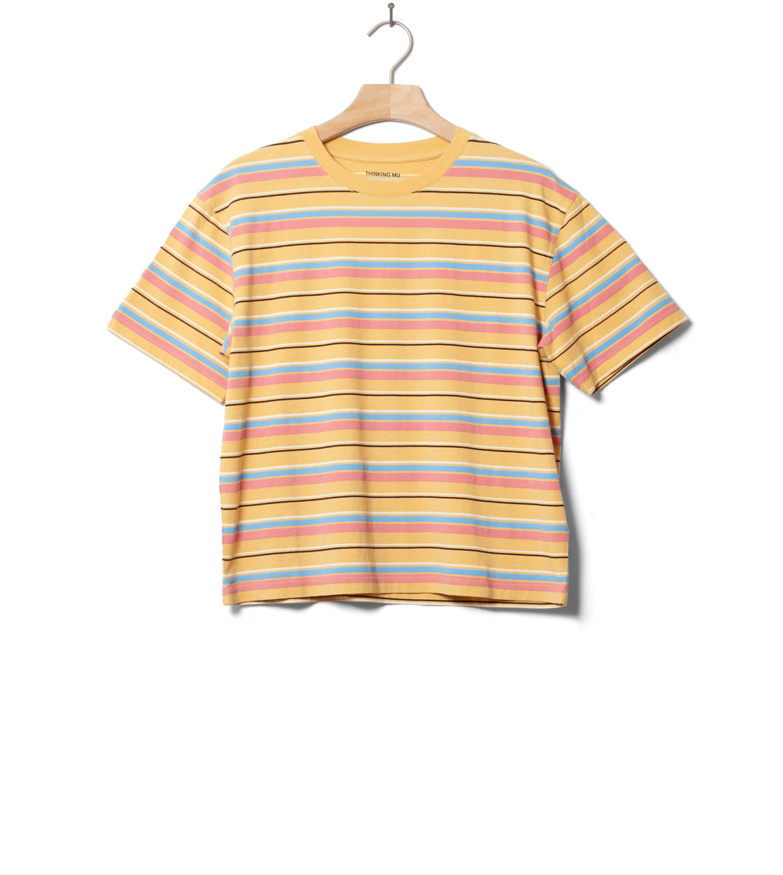 Thinking Mu W T-Shirt Lucia yellow funky stripes sahara sun