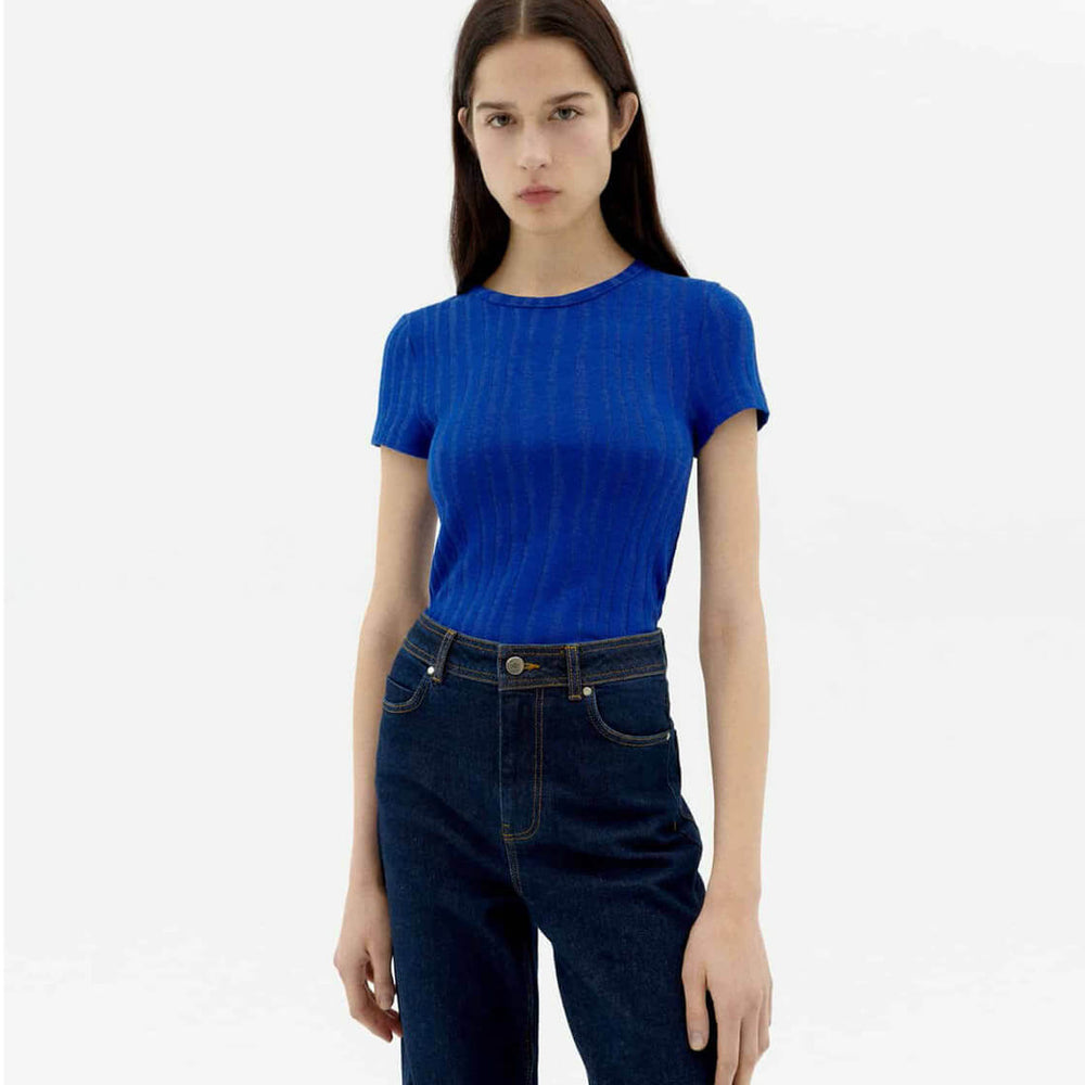 Thinking Mu W T-Shirt Rue blue indigo