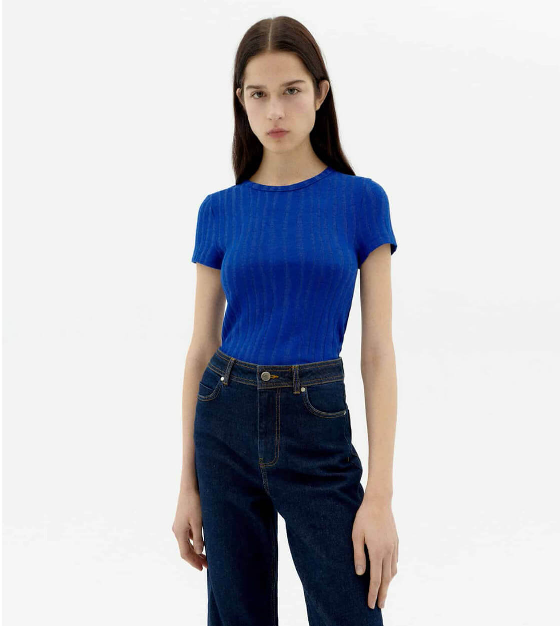 Thinking Mu W T-Shirt Rue blue indigo