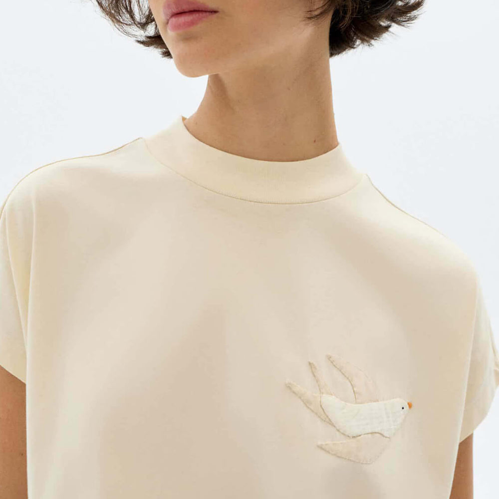 Thinking Mu W T-Shirt Volta Bird beige