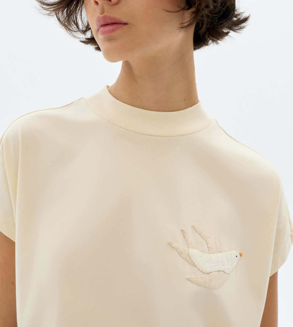 Thinking Mu W T-Shirt Volta Bird beige