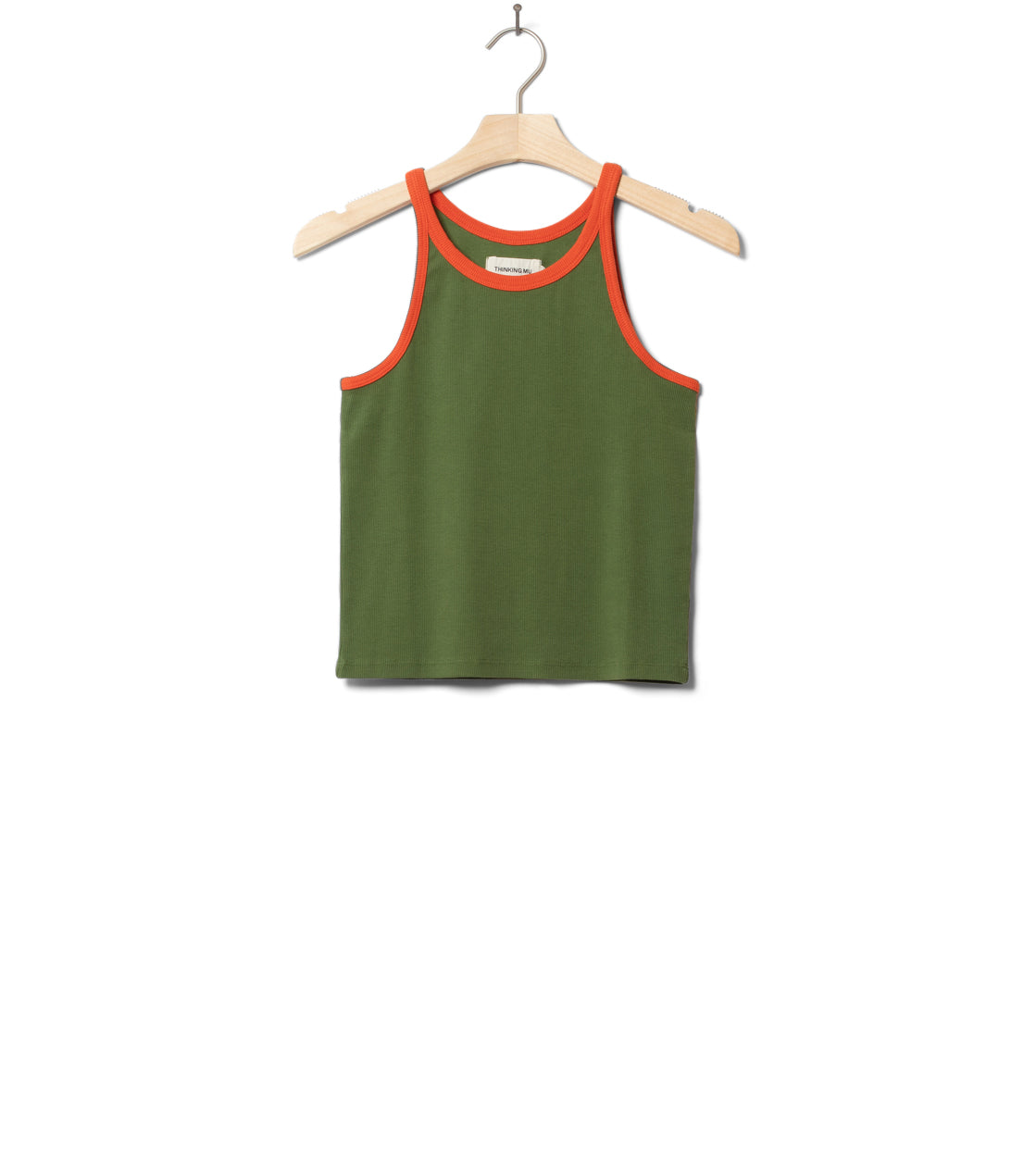 Thinking Mu W Top Harriet green pumpkin contrast