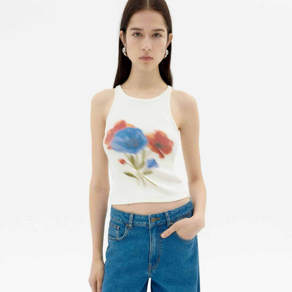 Thinking Mu W Top Harriet white blurry flower